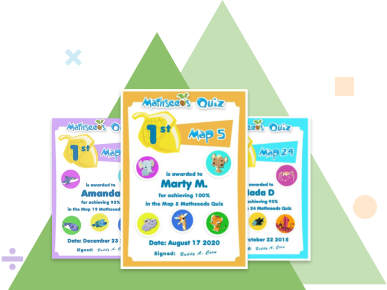 Mathseeds certificates for online maths games